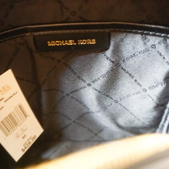 Michael Kors Adina Medium Backpack MK Graphic Logo Brown Black main image 9